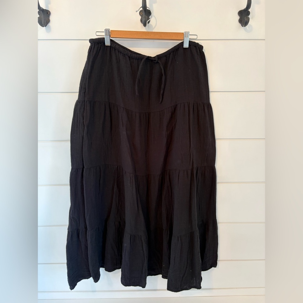 GAP Black Maxi Tiered Skirt